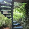 The spiral staircase up to the Pill Box Roof Garden