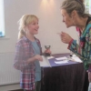 Hazel receiving her cup for the Best Children's hand-made card