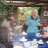 BGs enjoying tea and cake