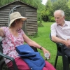 Margaret and Eric having a chin-wag over tea