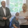 Helen reading out the winners