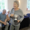 Diana Groot Copp winning the Beech Cup for the Best in Show - her Dahlia