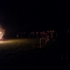 The fire is blazing well